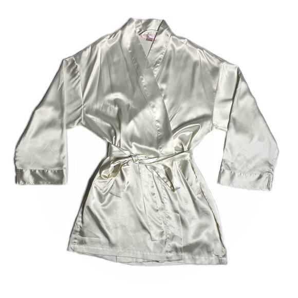 Victoria's Secret White Satin Bridal Robe w/ Pockets One size - Picture 1 of 8